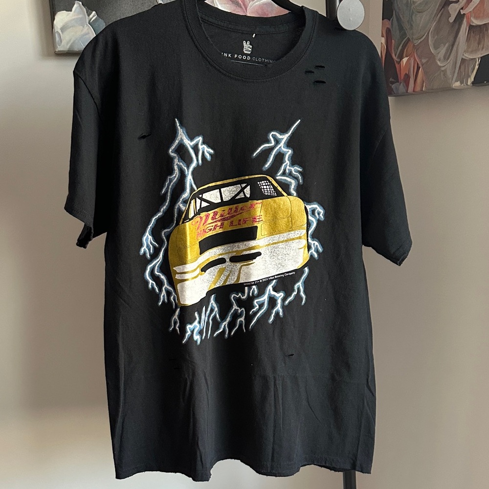 Miller highlife Junk Food Clothing Distressed Graphic Tee